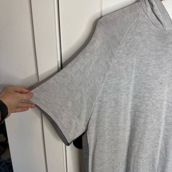 Lululemon Opened Up Hooded Poncho Sweater Heathered Core Ultra Light Grey M/L - Picture 4 of 10